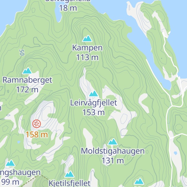 Map of Leirvågfjellet