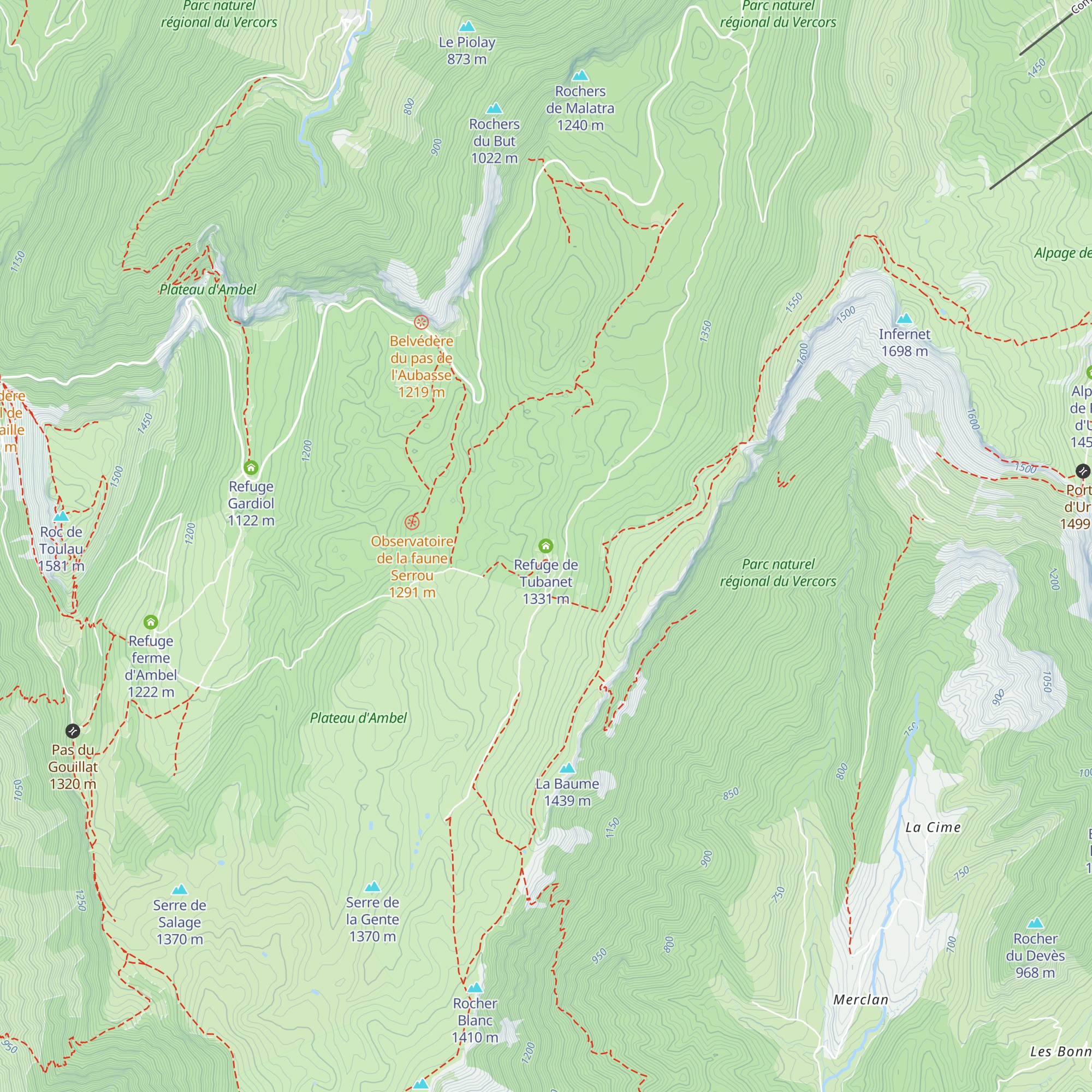 Refuge de Tubanet map