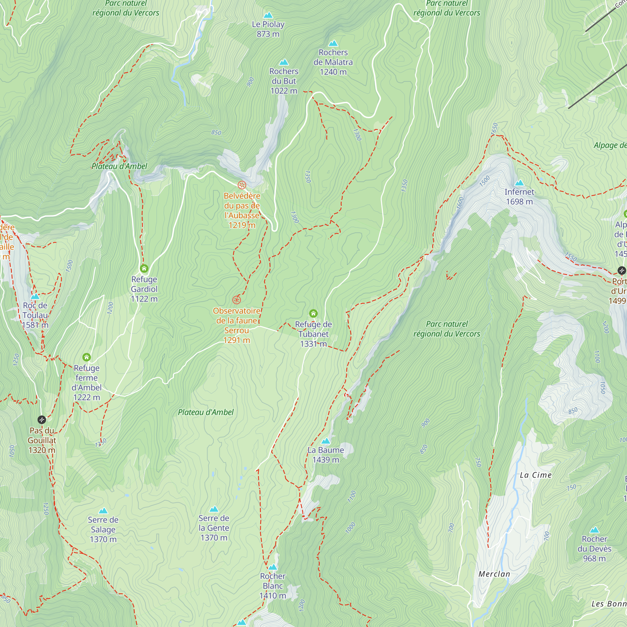 Refuge de Tubanet map