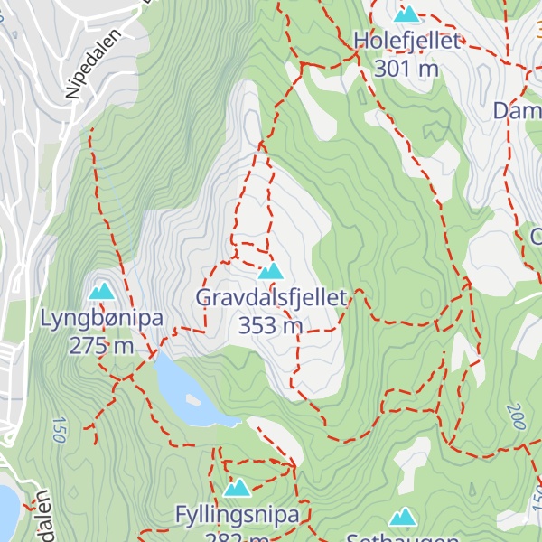 Map of Gravdalsfjellet