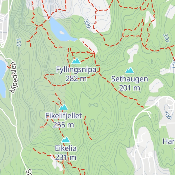 Map of Tøshaugen