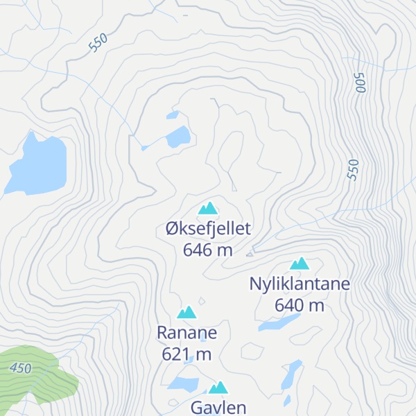 Map of Øksefjellet