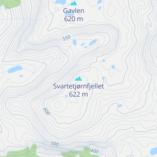Map of Svartetjørnfjellet