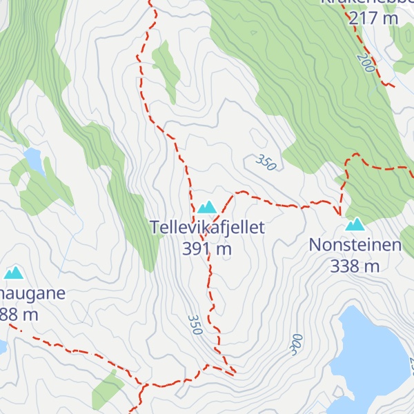 Map of Tellevikafjellet