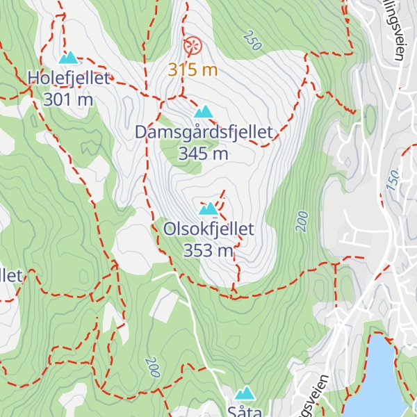 Map of Olsokfjellet