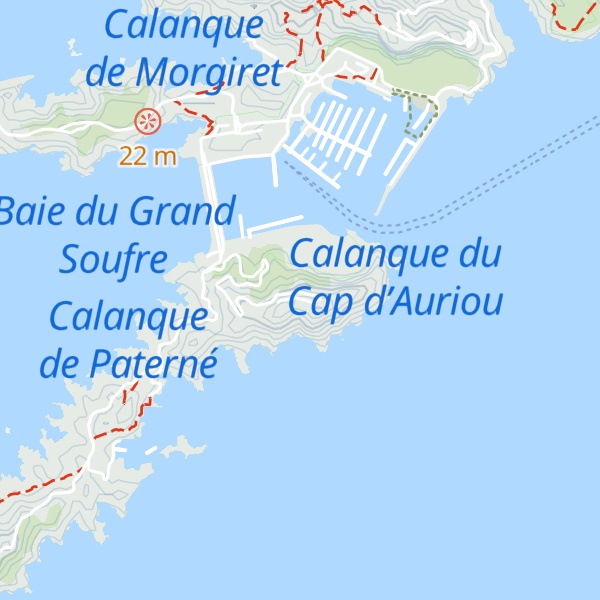 Map of Sommet de l'Île Pomègues (Frioul)