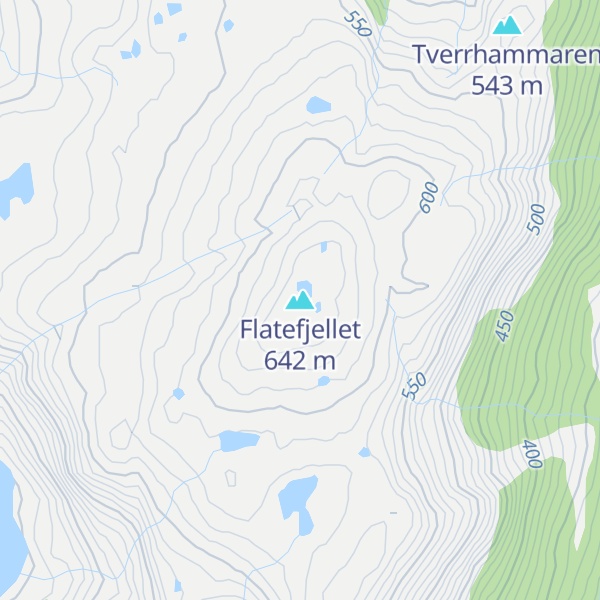 Map of Flatefjellet