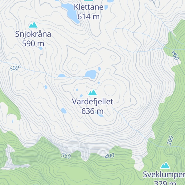 Map of Vardefjellet