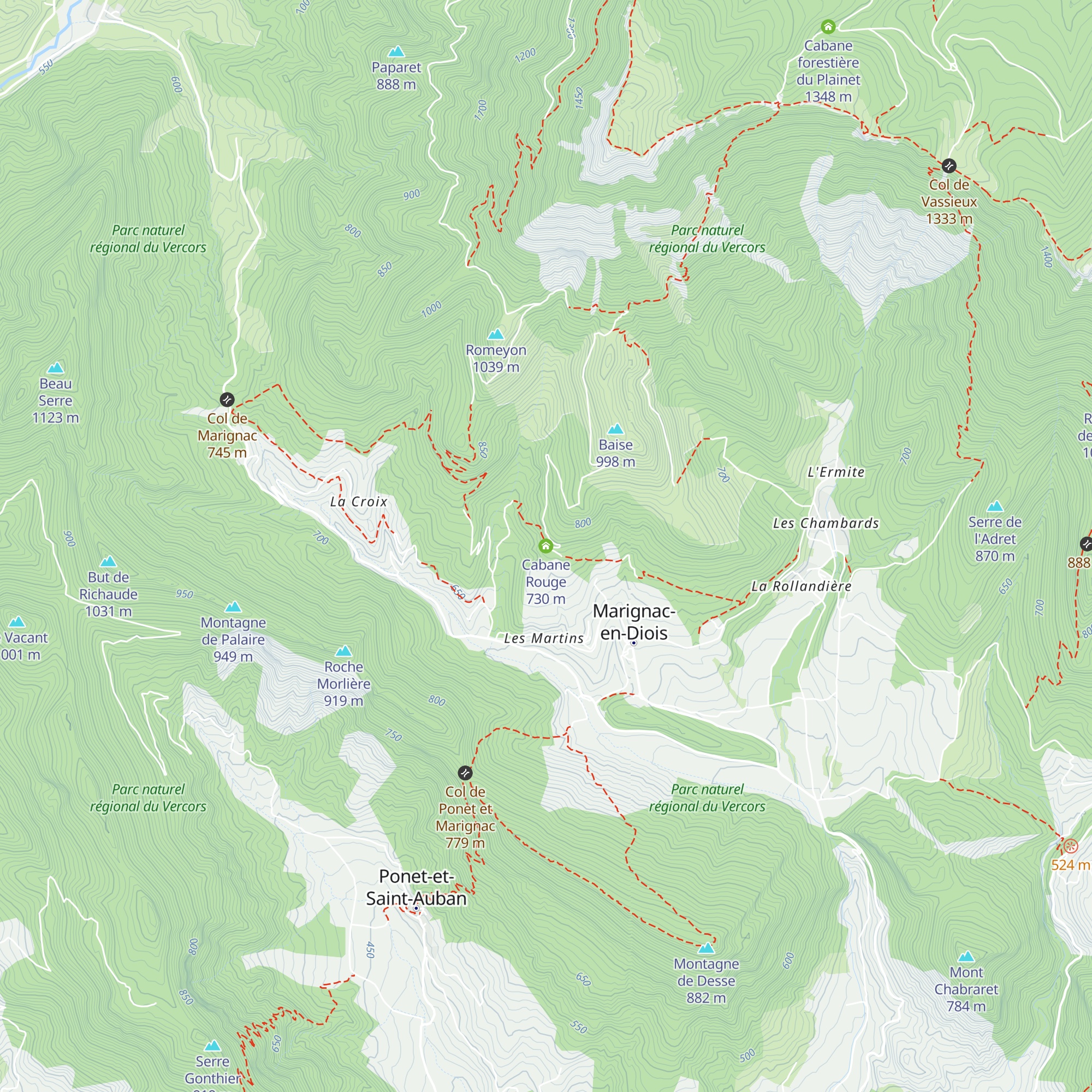 Cabane Rouge map