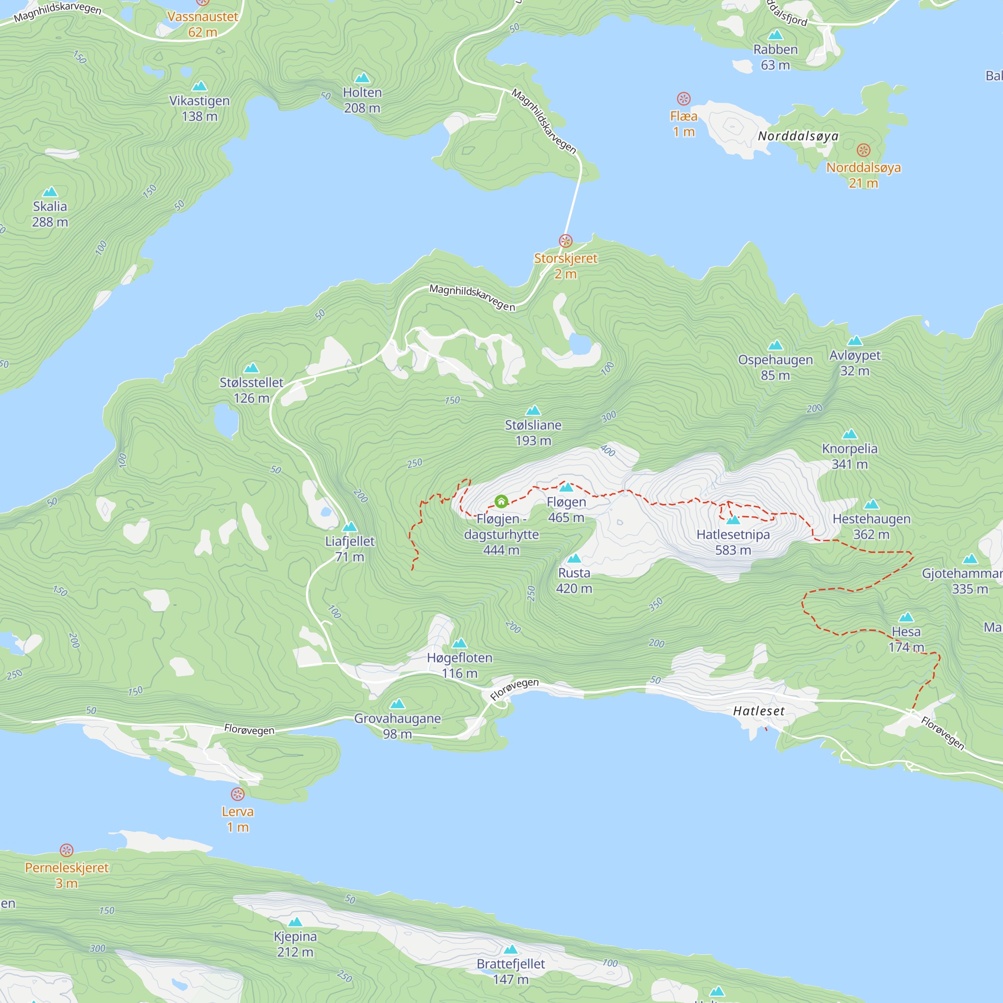 Fløgjen - dagsturhytte map