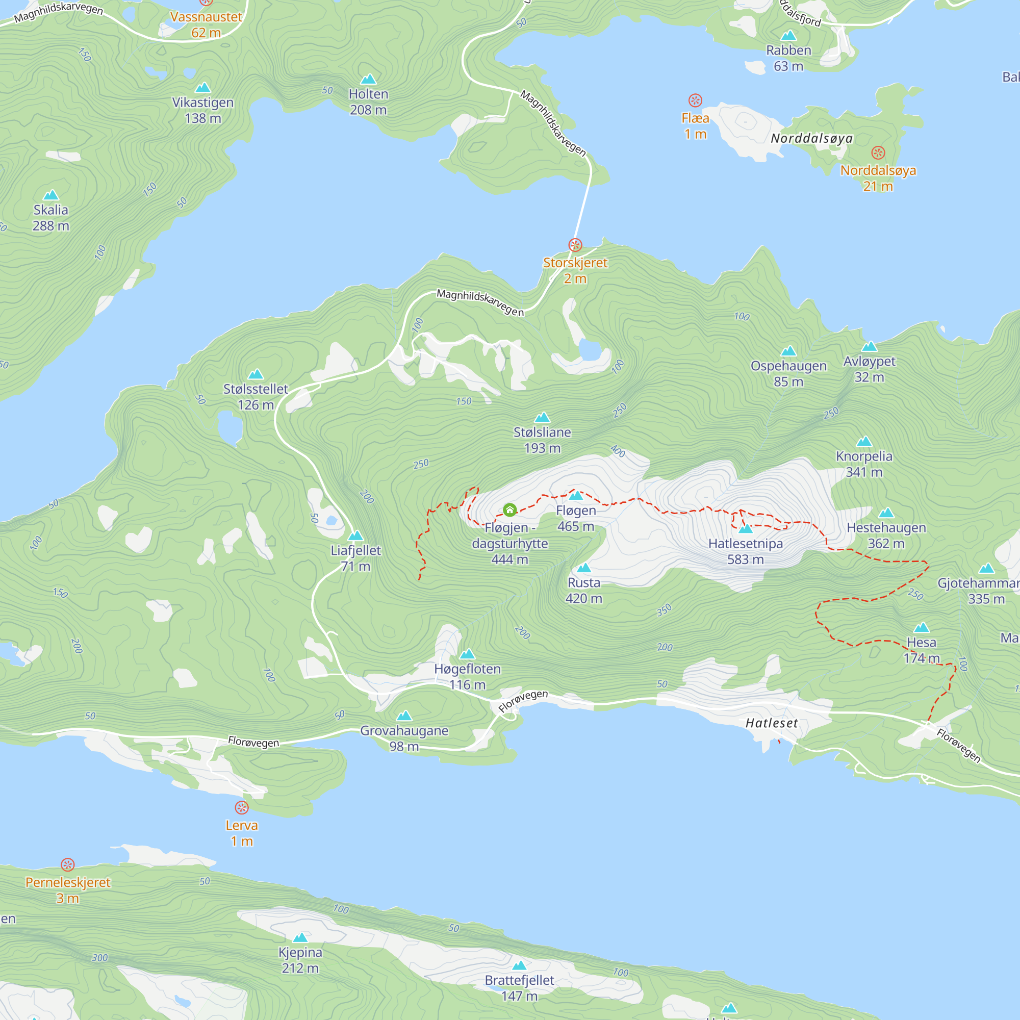 Fløgjen - dagsturhytte map
