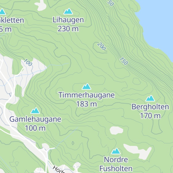 Map of Timmerhaugane