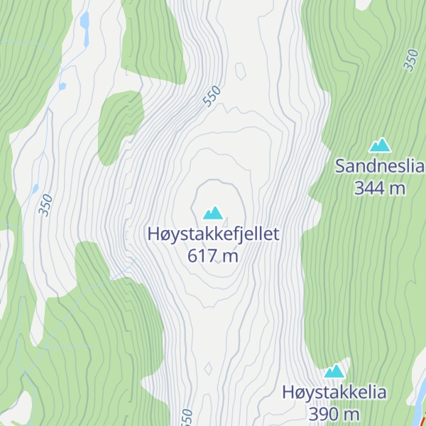 Map of Høystakkefjellet
