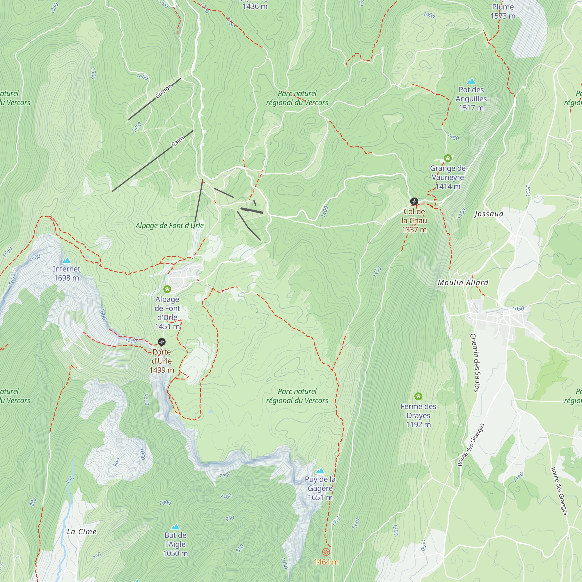 Chalet d'alpage des Gagères map