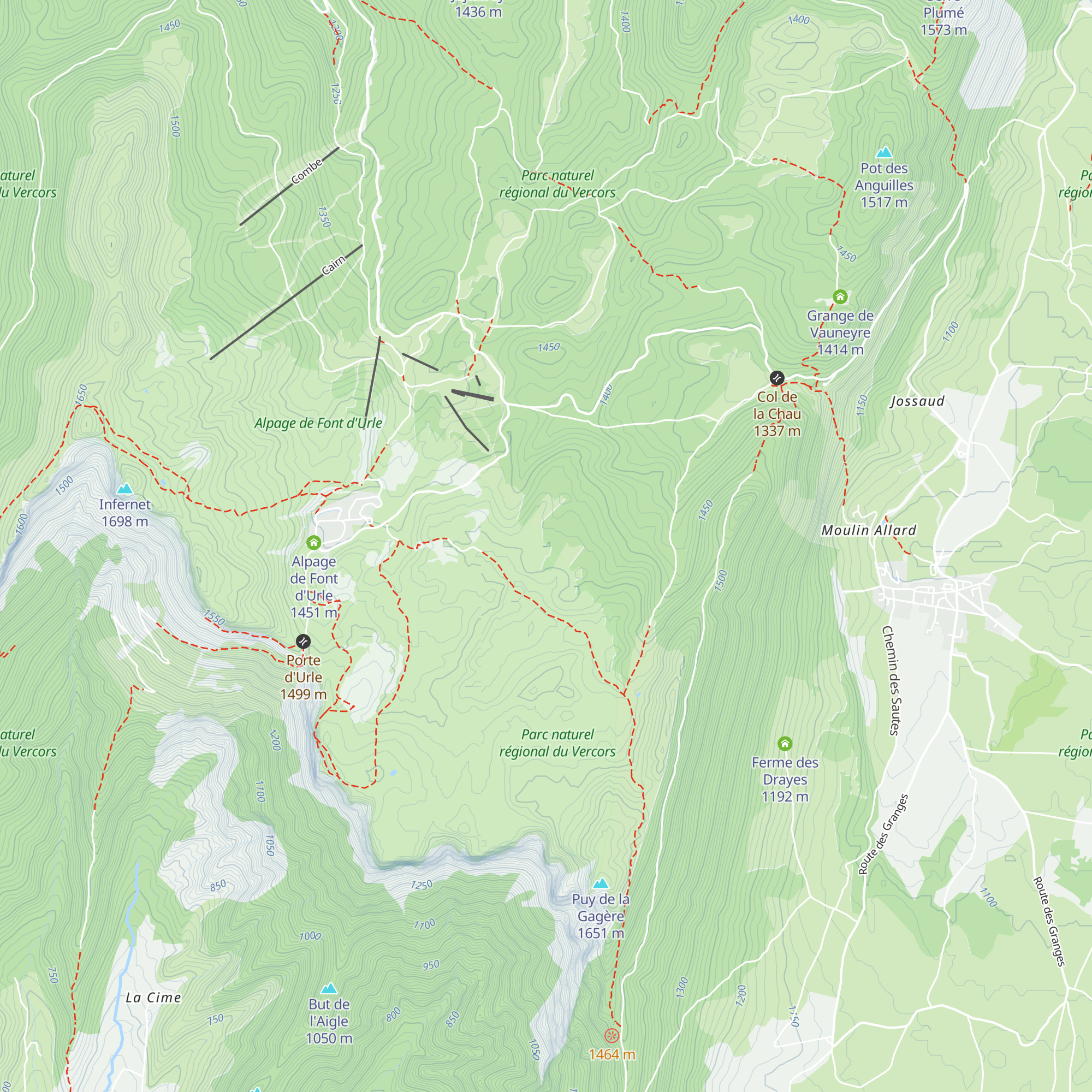 Chalet d'alpage des Gagères map