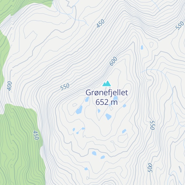 Map of Byrkjelandsgrønefjellet