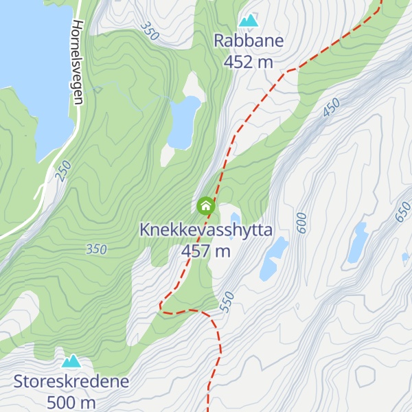 Map of Knekkevasshytta