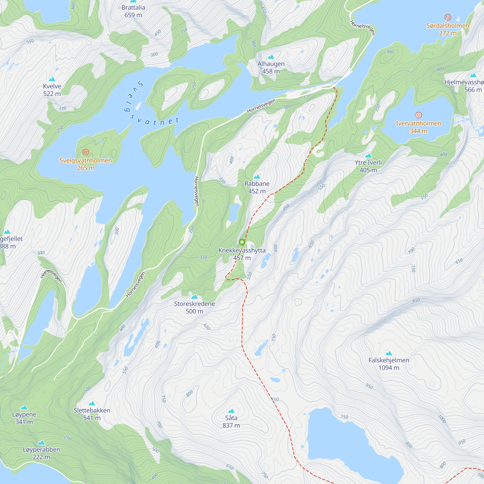 Knekkevasshytta map