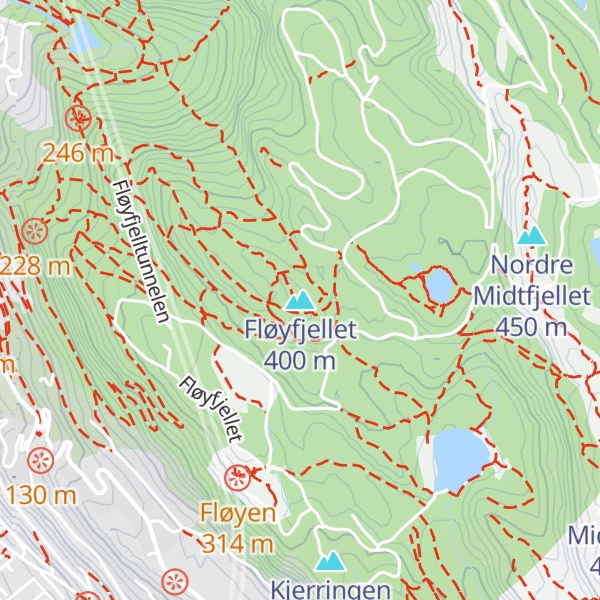 Map of Fløyfjellet