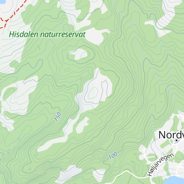 Map of Tverrfjellet
