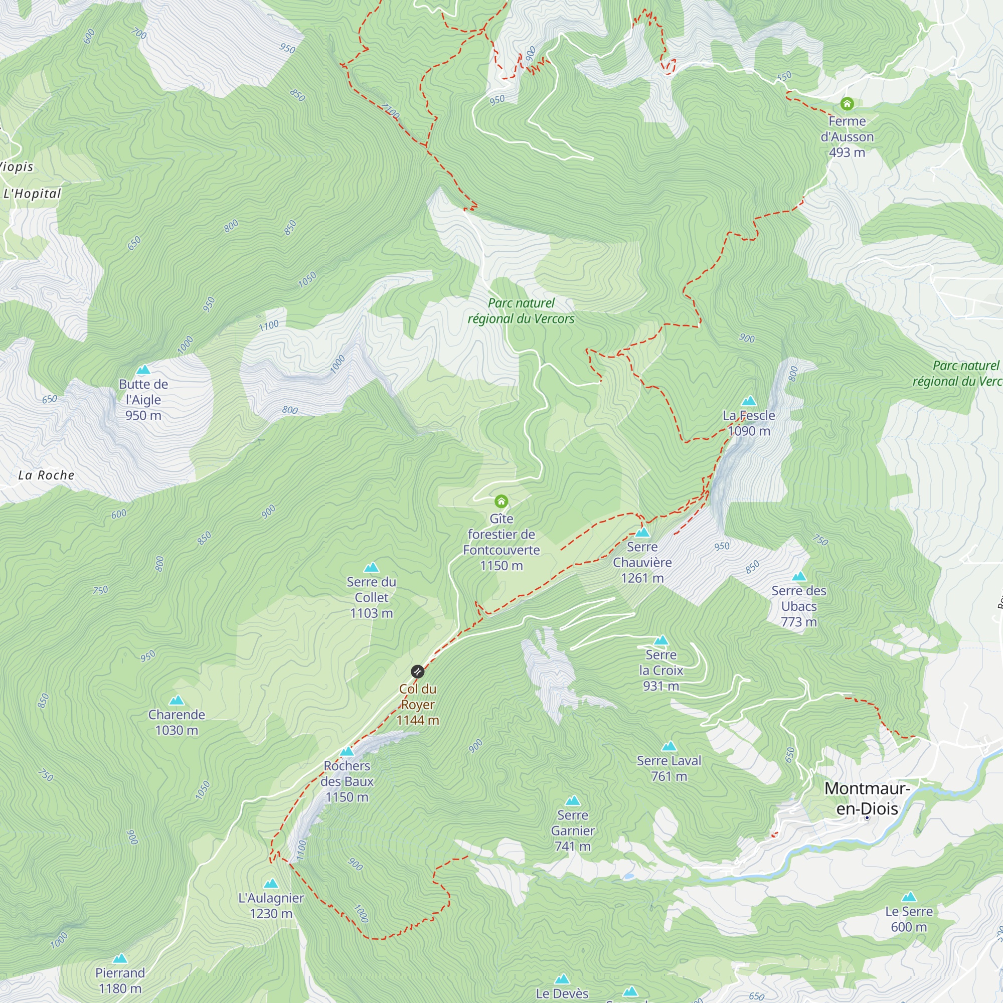 Gîte forestier de Fontcouverte map