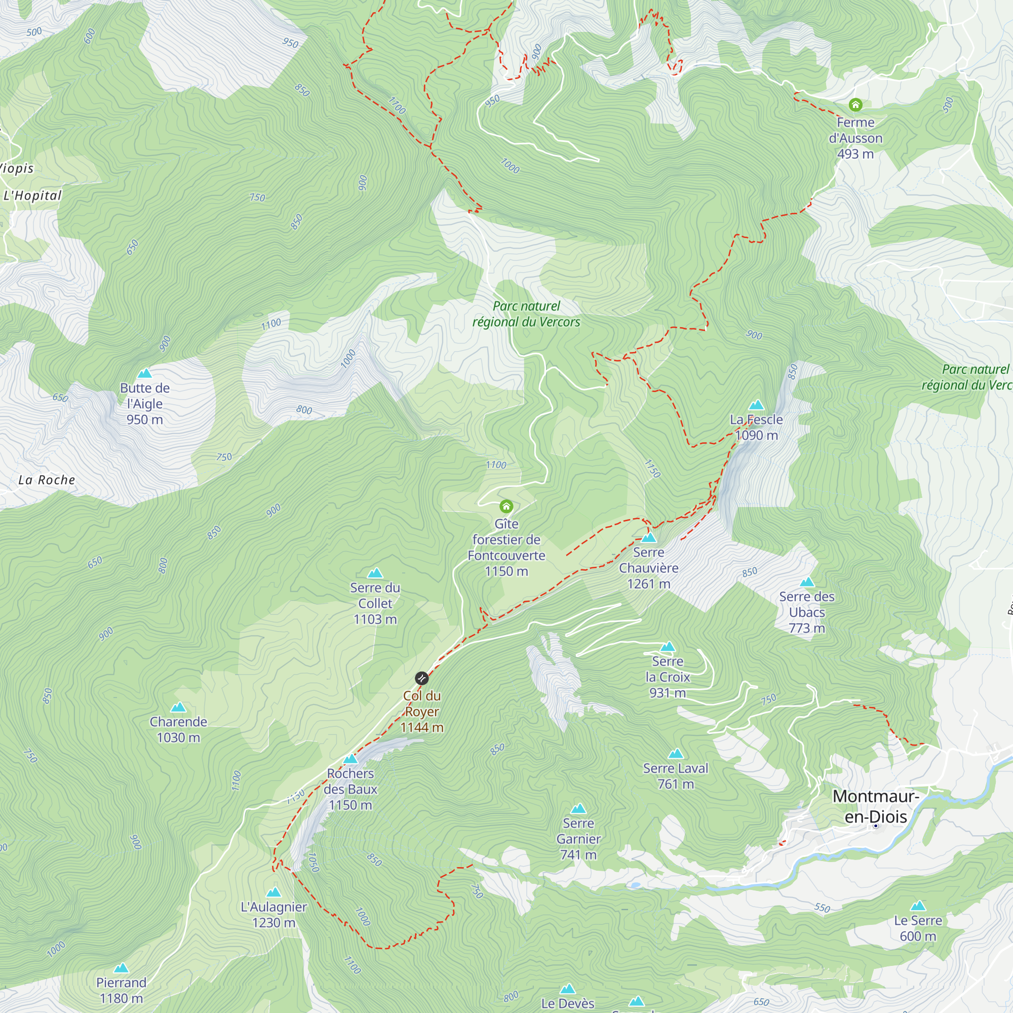 Gîte forestier de Fontcouverte map