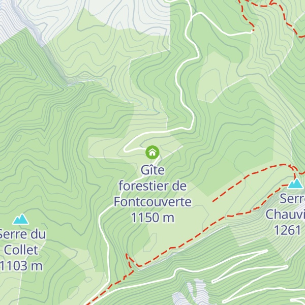Map of Gîte forestier de Fontcouverte