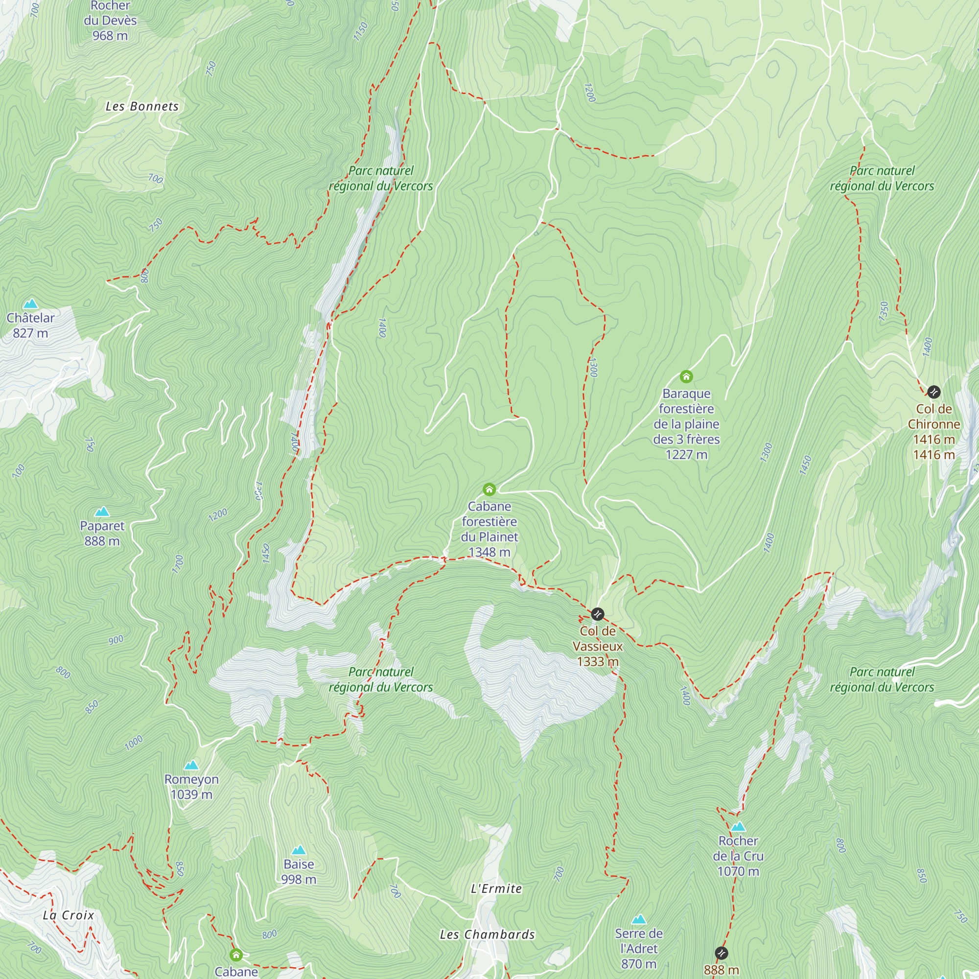 Cabane forestière du Plainet map