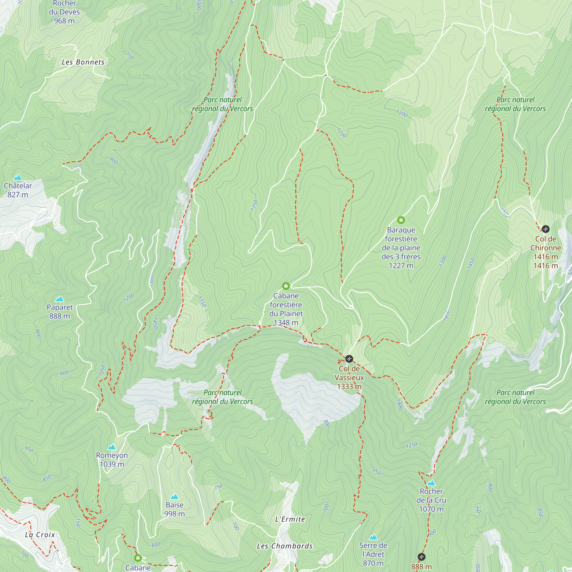 Cabane forestière du Plainet map