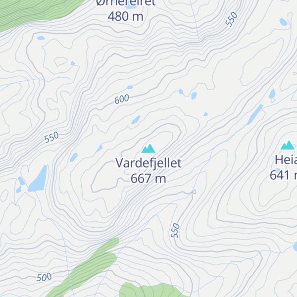 Map of Vardefjellet