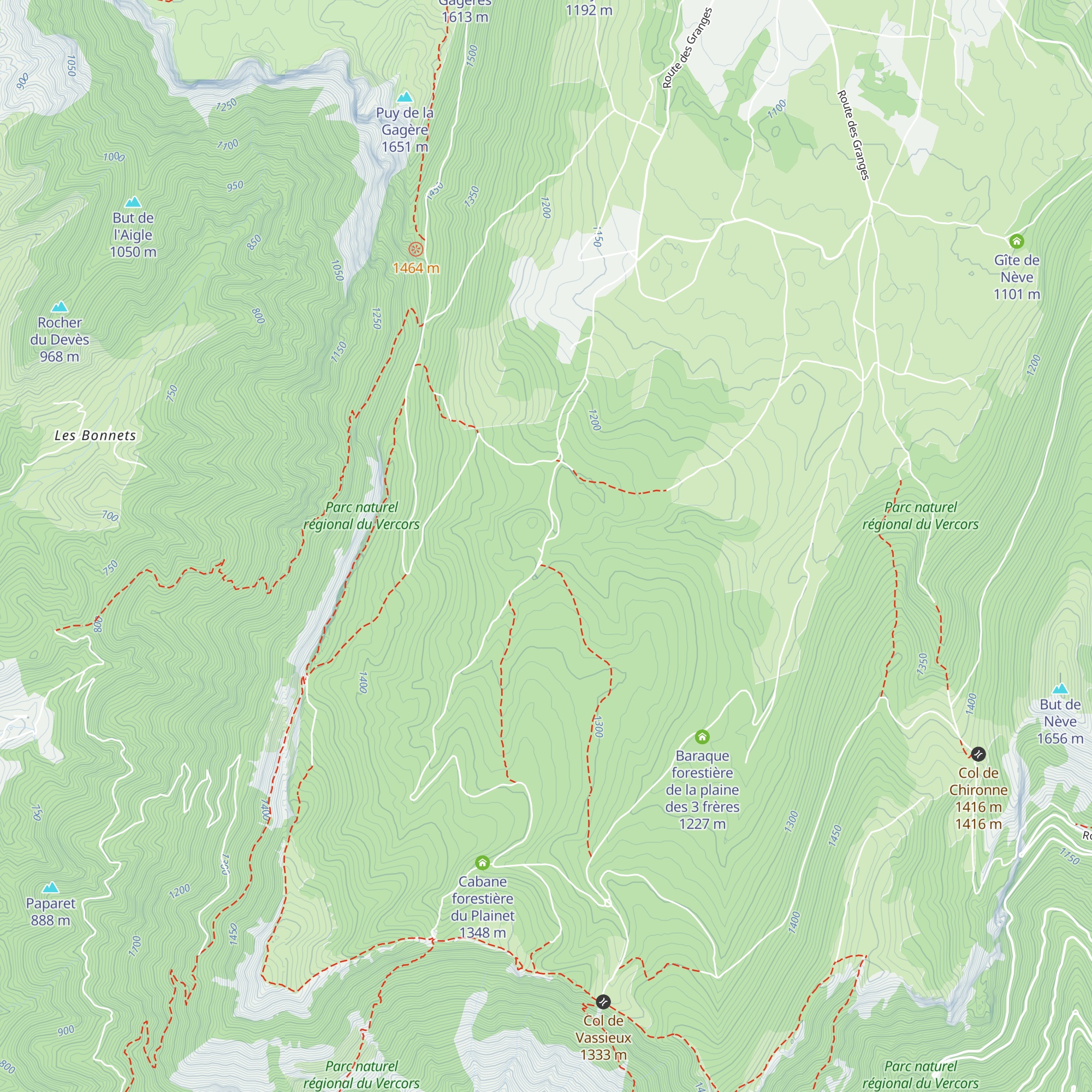 Cabane forestière du Lauset map