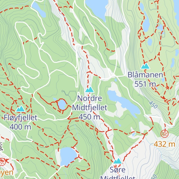 Map of Nordre Midtfjellet
