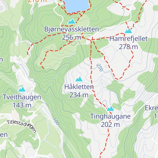 Map of Håkletten