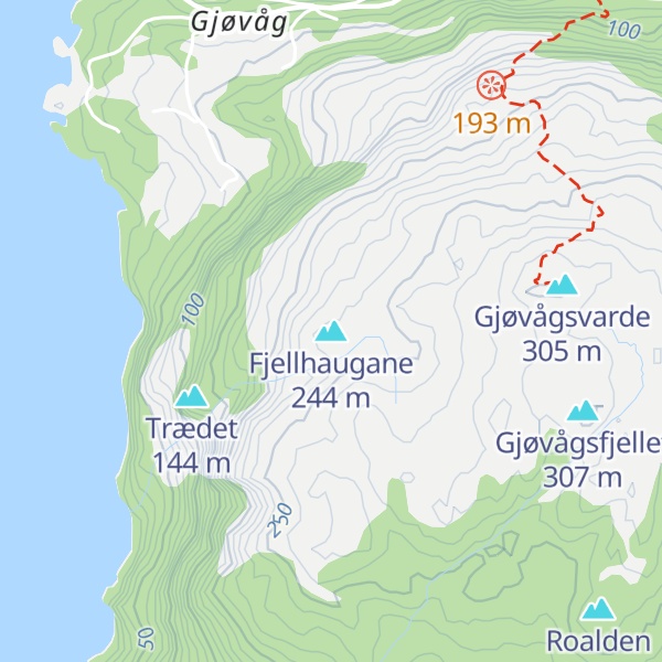 Map of Fjellhaugane