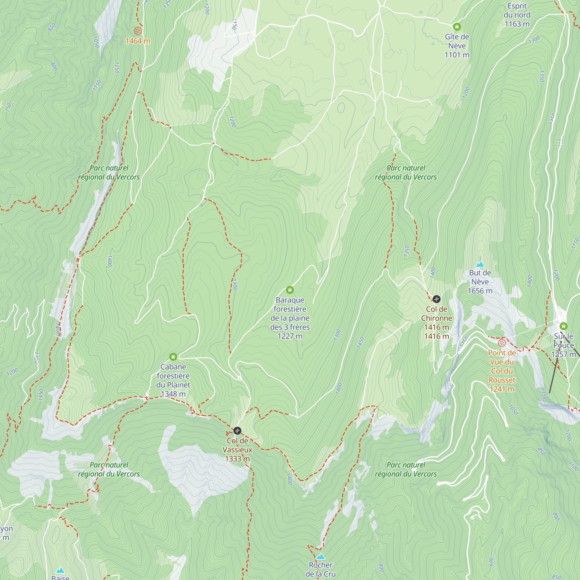 Baraque forestière de la plaine des 3 frères map