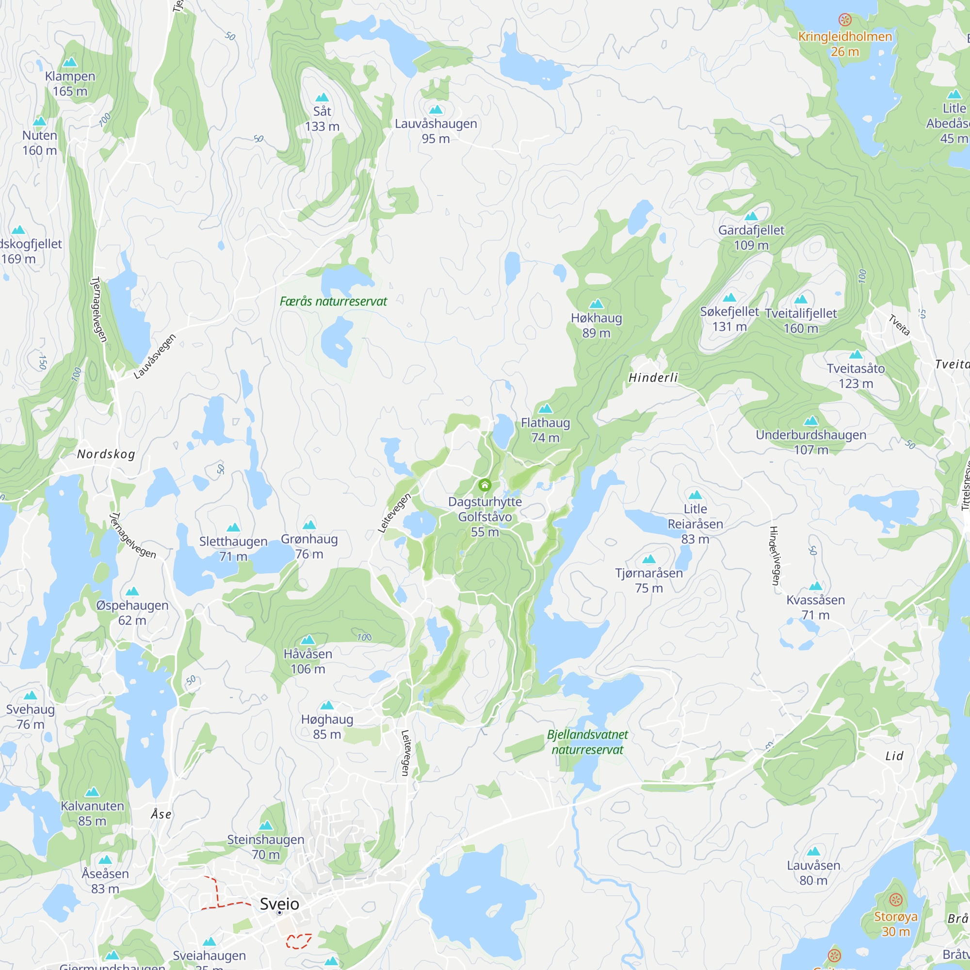 Dagsturhytte Golfståvo map