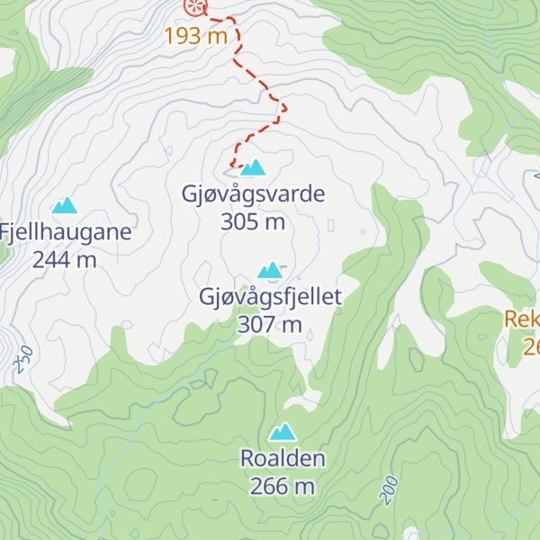 Map of Gjøvågsfjellet