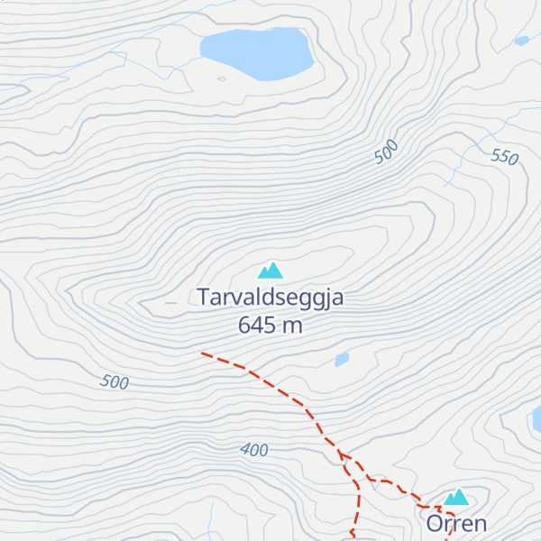Map of Tarvaldseggja