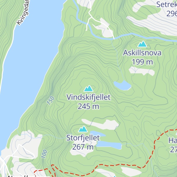 Map of Vindskifjellet