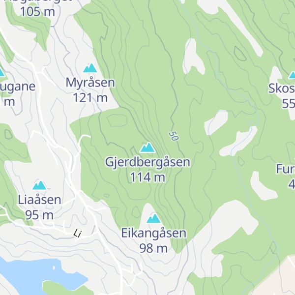 Map of Gjerdbergåsen