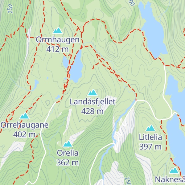 Map of Landåsfjellet