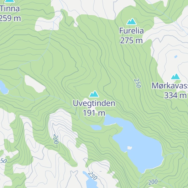 Map of Uvegtinden