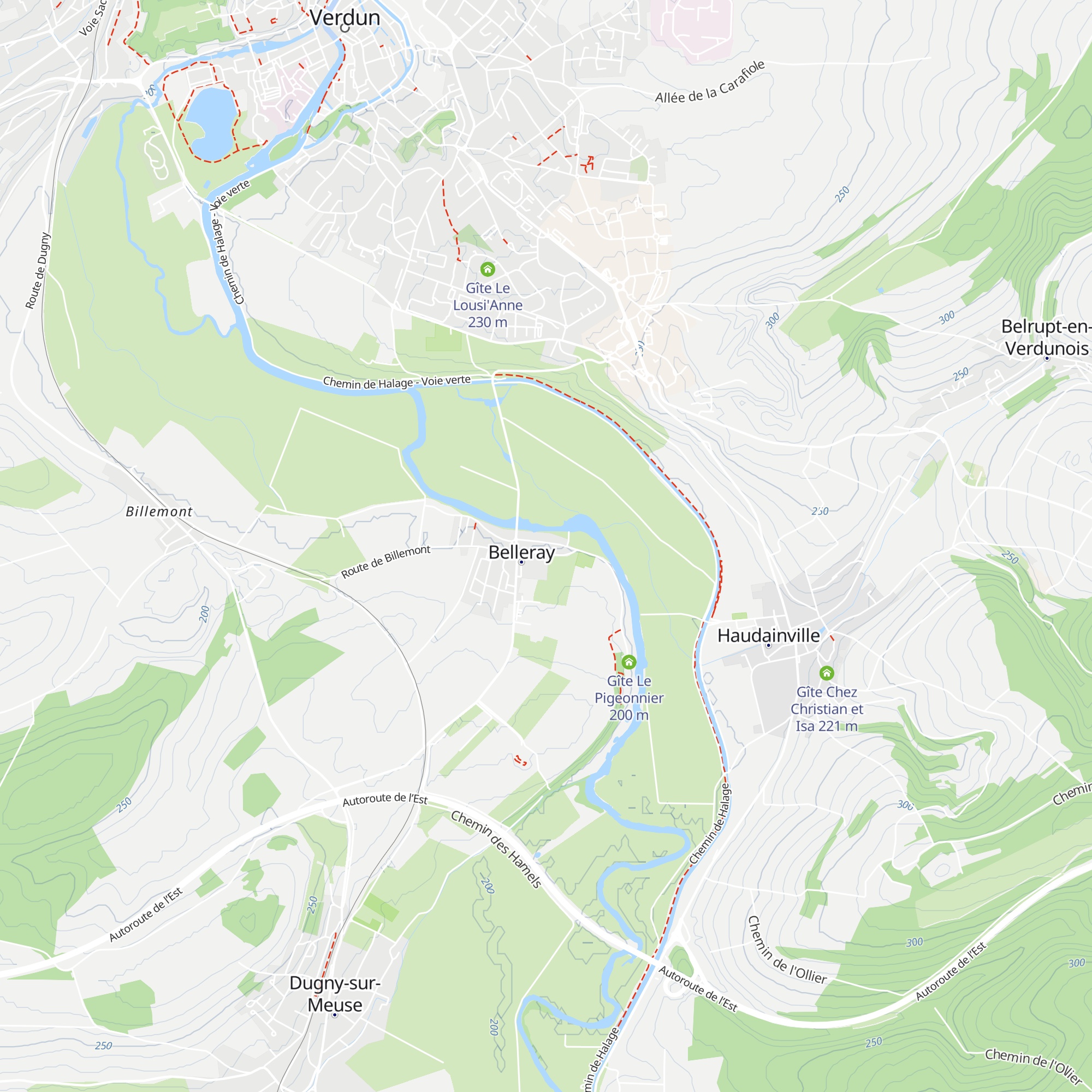 Gîte Belleray map