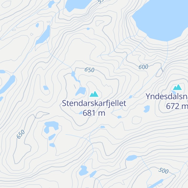 Map of Stendarskarfjellet