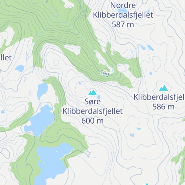 Map of Søre Klibberdalsfjellet