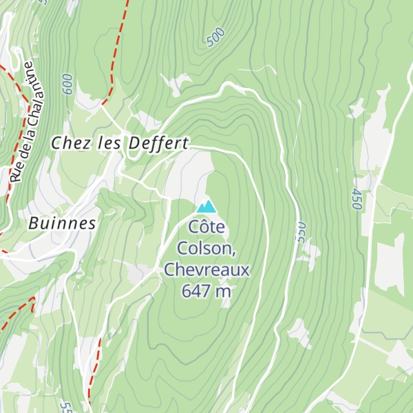 Map of Côte Colson, Chevreaux