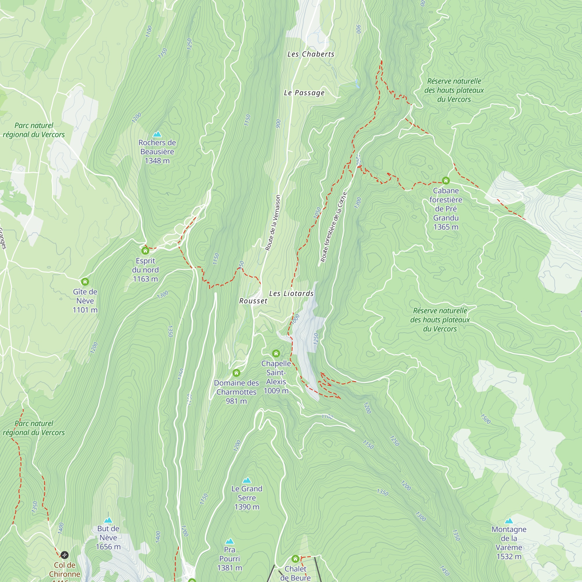 Gîte des Liottards map