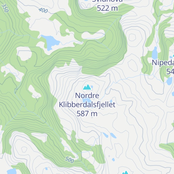 Map of Nordre Klibberdalsfjellet