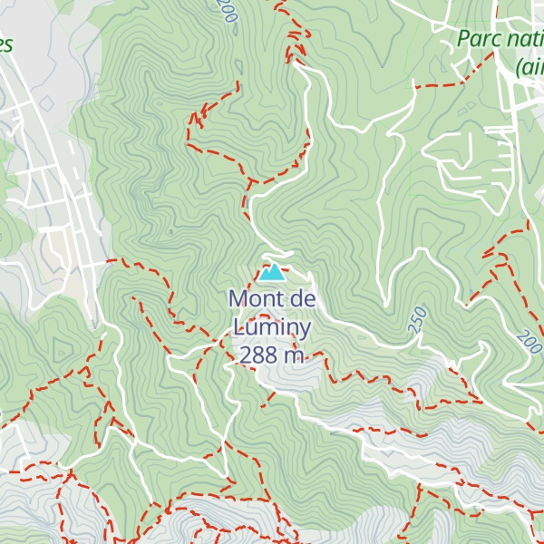 Map of Mont de Luminy