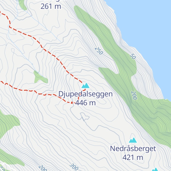 Map of Djupedalseggen